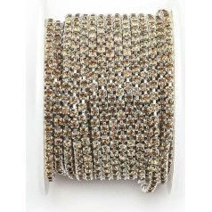 1 Yard, 10 Yards/Roll SS6-SS18 Crystal Rhinestone Sew On and Stick On Rhinestone Trim Cup Chain for Clothes DIY Chain Accessories, ltcolorad