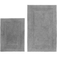 Nautica Bathroom Rugs, Soft and Absorbent Cotton, Stylish Home Decor, Pack of 2, Tonne Dark Grey