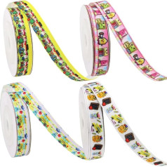 School Ribbon, Teacher Appreciation Craft Ribbon, 0.39 x 177.17 inches, Four Rolls Decorative Tape, Versatile Supplies for Enthusiasts Event Planners, Welcome Coordinators, Home Stylists