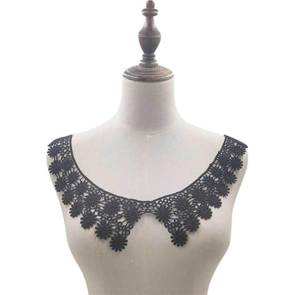 Floral Lace Neckline, Collar Lace, Black Embroidery Lace Fabric, Neckline, Collar Trim, Lace, Decorative Fabric, Evening Dress, Appliques, DIY, Sewing, Wedding, DIY (Color : Style18, Size : 11.81*