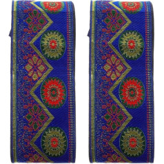 EXCEART 2 Pieces Daisy Crafts for Ribbons Flower Ribbon cm Ornaments Handmade Costume Decor As Ribbon Ethnic DIY Embroidered Craft Flower Pattern Craft Bags