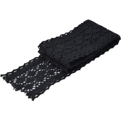 Spitzenverkleidung Hut Baumwollfaden Kleidung Baumwollzubehör Kinderkleidung 10 Yards 10 Meter Spitze (BLACK)