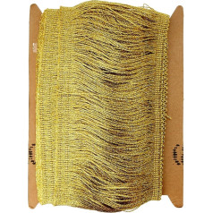 Decorative Trimmings Chainette Fringe 6 Inch Width (15CM), 9-Yard Length, 100% Rayon, Metallic Gold