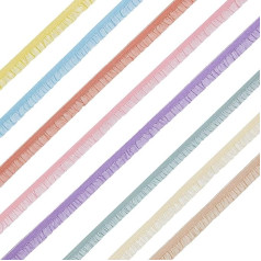 letsinstyle 8 Stück 5 Yards 0.4 Zoll Elastische Rüschen Spitzenborte Schmale Gerüschte Dehnbare Spitzenbesätze Mehrfarbige Dekobänder Für Kleidung Dekoration Nähen Bastelbedarf