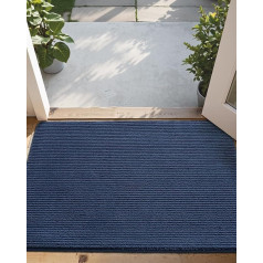 DEXI Indoor Doormat Non Slip Low Profile Washable Entrance Door Mat 49.5x80cm Blue