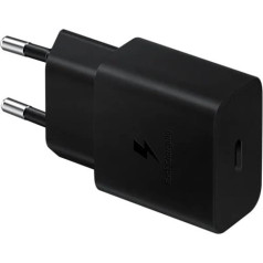 Samsung strāvas adapteris 15w usb-c fast charge (bez kabeļa); melns