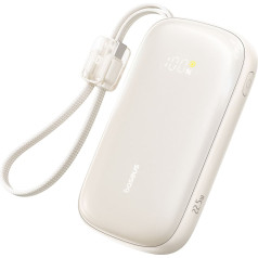 Powerbank 20000mAh 22,5W ar displeja kabeli EnerFill FC21 Qpow 3 Ultra - bēšs