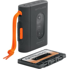MUSE Cassette Player - Portable Cassette Player with Headphone Jack and Bluetooth | Fast Charging via USB-C - Chic Design | Black