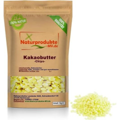 Cocoa Butter Chips 1 kg for Chocolate and Baking Cocoa Butter Chunks Nibs Theobroma Cacao Cold Pressed 1000 g 1 kg