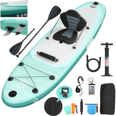 JUMMICO Stand Up Paddling Board, 330 cm x 80 cm x 15 cm, Inflatable SUP Board, 2-in-1 Stand Up Paddle with Kayak Seat, Adjustable Scratchguard and Accessories, Up to 160 kg, Ideal for Surfing, Fishing