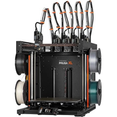 ORIGINAL PRUSA XL zusammengebaut | 5 Druckköpfe | CoreXY 3D-Drucker | 36×36×36 cm Druckvolumen | Inkl. satiniertes Blech & 1 kg schwarze Prusament PLA Spule