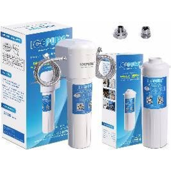 ICEPURE Undersink Water Treatment System - Direct Connection, Removes 99.99% Chlorine, High Chlorine Reduction Capacity (22000 Gallons), Improves Taste & Odor, Includes 1 Replacement Filter