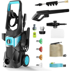 275 Bar Electric Pressure Washer, 546 L/h Powerful Pressure Water Cleaner with 4 Nozzles, 10 m Hose and Foam Nozzle for Cars, Fences, Patios, Facades, Walkways & House Cleaning