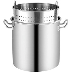 Edelstahl-Suppentopf Für Langusten, Meeresfrüchte, Truthahn, Frittiertopf, 27 Qt/45 Qt/63 Qt, Robuster Kommerzieller Muschel-Dampfeimer Mit Siebkorb, Kochgeschirr Für Zuhause Und ，63Qt