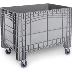 Large Container 1200 x 800 x 950 mm with 4 Castors Moving Container, Transport Box, Plastic Container, Moving Box, Transport Tray, Made in Germany, in 3 Colours (Grey)