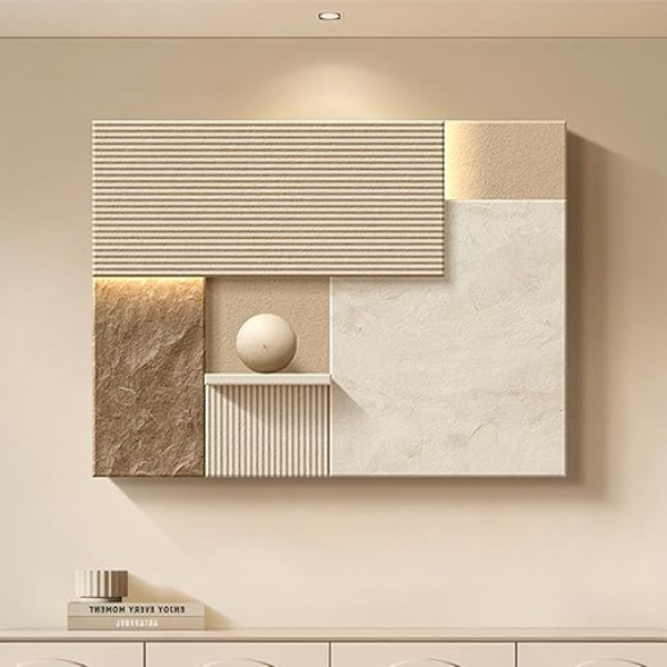 Dekorative Abdeckplatte für Sicherungskasten - Modernes, Minimalistisches Design, Geometrisches Patchworkmuster, Leichte Montage, für Wohnzimmer & Schlafzimmer C L-70x50cm