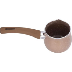 Non-Stick Aluminium Alloy Milk Pan with Anti-scald Sauce Pot 8 cm Diameter Mini Saucepan Coffee Pot Egg Cooking Pot for Home Kitchen (Coffee)