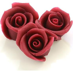 Marzipan Roses Medium Bordeaux Pack of 4