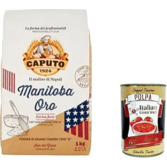 12 x Farina Molino Caputo Manitoba oro Pizza Napoli Pizza Flour Pizza Flour 1 kg + Italian Gourmet Polpa 400 g