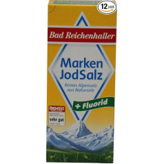 Bad Reichenhaller Iodine Salt with Fluorine, Pack of 12, 500 g Pack