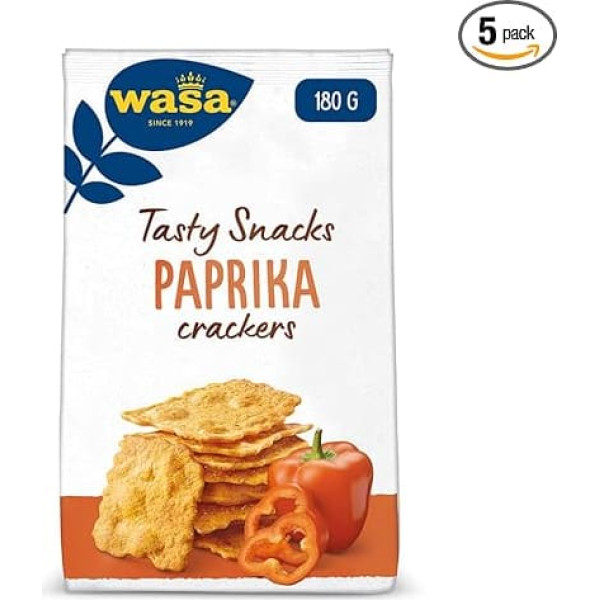 Wasa Delicate Cracker Peppers - Crispy Light Cracker with Pepper - Pack of 5 (5 x 150 g)