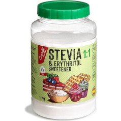 Stevia + Erythritol 1:1 Sweetener | 1g = 1g Sugar | 100% Natural Sugar Substitute - 0 Calories - 0 Glycemic Index - Keto and Paleo - 0 Net Carbohydrates - No GMO - Castello since 1907-1 kg