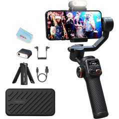 Hohem iSteady M6 Kit Smartphone Gimbal Stabiliser 3-Axis with Magnetic AI Tracker Fill Light for iPhone Android with 0.91 Inch OLED Display Max. Load 400 g