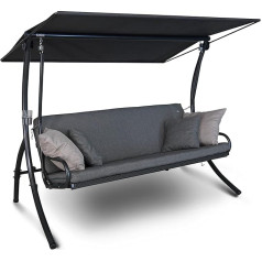 Angerer Freizeitmöbel Gmbh Elegance Smart Hollywood Swing - Garden Swing Made in Germany - Swing for Sitting, Lying and Relaxing - Includes Bed Function - Easy Assembly (Grey)
