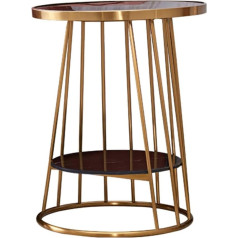 Cafiedr Coffee Table Tray, Marble Coffee Table, Metal Sofa Table, Small Round Table, Rustproof and Waterproof, Snack Table for Indoor and Outdoor Use