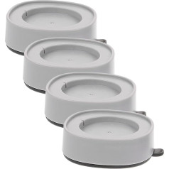 Angoily Pack of 4 Washing Machine Floor Mat, Portable Washing Machine, Stackable Washing Machine and Dryer Pads, Washing Machine Riser Wheels for Kitchen Appliances, Hair Dryer, Oven, Light Grey,