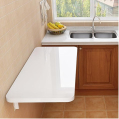 Hpirfye Wandk lapptisch，klapptisch küche Weiß，werkbank klappbar Kleiner Raum，Starke Tragfähigkeit, mehrere Größen erhältlich, platzsparend, geeignet für Wohnzimmer, Küche und Schlafzimmer(120 * 30cm)