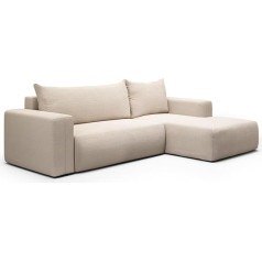 Kef-Meble Lessi Corner Sofa - L-Shape - 268 x 72 x 163 cm - Furniture for Living Room - Lying Surface 130 x 212 cm - With Sleep Function - Upholstered Furniture - Right Side Aragon 3