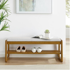 Eclyl Velvet Ottoman with Hidden Storage Space, Perfect for Bed End Stools, Bedroom Stools, Leisure Stools, Corridor Stools or Shoe Wrap Stools (Beige, 100.3 x 33.7 x 42.5 cm)