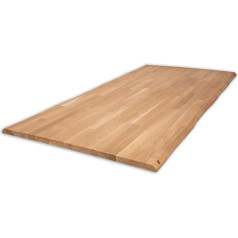 Lumberland Table Top Solid Oak Tree Edge (80 x 120 cm, Natural Oak)