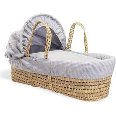 Clair De Lune Waffle Palm Moses Basket - Grey