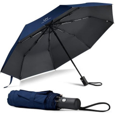 Vicloon Pocket Umbrella, with Stainless Steel Ribs, Compact, Folding UV Umbrella for Adults and Children, Stormproof, Stable, navy