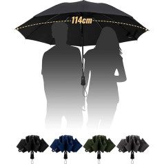 Chakipee Large Storm Resistant Umbrella for Rain Compact Travel - Automatic Open and Close for Men and Women Windproof - with 10 Ribs Umbrella XXL 210T Fabric Robust and High Quality