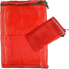 Psyqtsuary Pack of 5 Versatile Potato Sacks Vegetable Bags Mesh Bag Potato Bag with Drawstring High Tear-Resistant Potato Bags Red with Drawstring 26 x 47 cm Coarse Mesh Raschel Bags Storage Bags,