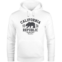 Neverless® Hoodie Men's California Republic California Grizzly Bear Print Hoodie Pullover Men