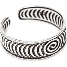 WINDALF Vintage Toe Ring Cariza 5 mm Life Spirals Midi Ring Bohemia Foot Ring Summer Jewellery 925 Sterling Silver, Sterling Silver