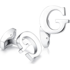 Hanana 1 Pair Men's Stainless Steel Cufflinks Wedding Cufflinks Silver Letter (X)