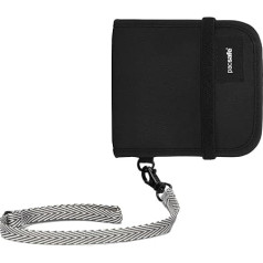 Pacsafe RFIDsafe V100 Anti-Theft RFID Blocking Bi-Fold Wallet, Black