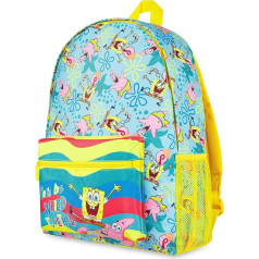 Spongebob Squarepants Children's Backpack – Backpack Children Boys with Large Main Compartment + Padded Back Travel, multicoloured, casual