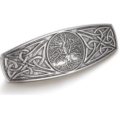 KKJOY Vintage Metal Hair Clip, Silver, Celtic Knot Hair Clip, Large, Tree of Life Hair Pins, Gothic Hair Clips, Ladies, Bridal Hair Accessories, Wedding, Banana Clip for Women and Girls