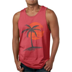 Tank Top Men's Summer Sleeveless Muscle Shirts Casual Sports T-Shirt Cotton Lightweight Undershirt Shirt Fitness Tank Tops Holiday Hawaiian Tank Top Men Crew Neck Tops