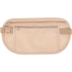 Bewudy Hidden Flat Bum Bag, Waterproof Anti-Theft Money Belt Travel Bum Bag for Men and Women, Anti-Theft Travel Belt Bag for Mobile Phone, Passport, Cash, beige