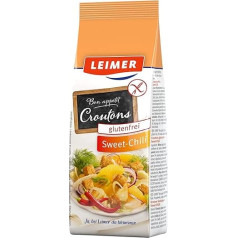 LEIMER Croutons Sweet Chili 75 g Gluten Free - Delicate Roasted Gluten-Free White Bread Cube with Finest Peppers & Chili Spices - Vegetarian, Gluten Free (1 x 75 g)