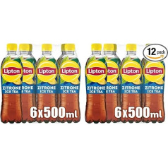 Lipton Ice Tea Lemon, Iced Tea with Lemon Flavour Disposable (6 x 0.5 L) (Pack of 2)