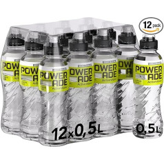 Powerade Active Water Lemon-Lime - Calorie Free, Sugar-Free Soft Drink with Vitamin B3 and B6 - Sports Drink with Micronutrients in Disposable Bottles (12 x 500 ml)