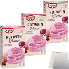 Dr. Oetker Red Wine Cream Pack of 3 (3 x 203 g Pack) + usy Block